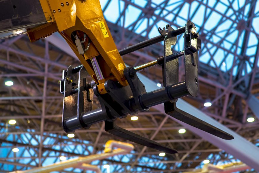 Detail of the cabin of a telescopic handler